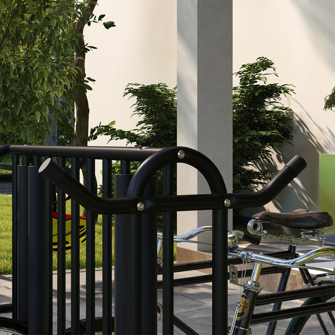 Cykelstativ til 4 cykler, vejrbestandig, ekstra beslag, 90 x 80 x 80 cm, sort