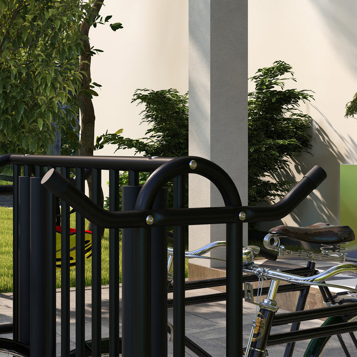 Cykelstativ til 4 cykler, vejrbestandig, ekstra beslag, 90 x 80 x 80 cm, sort