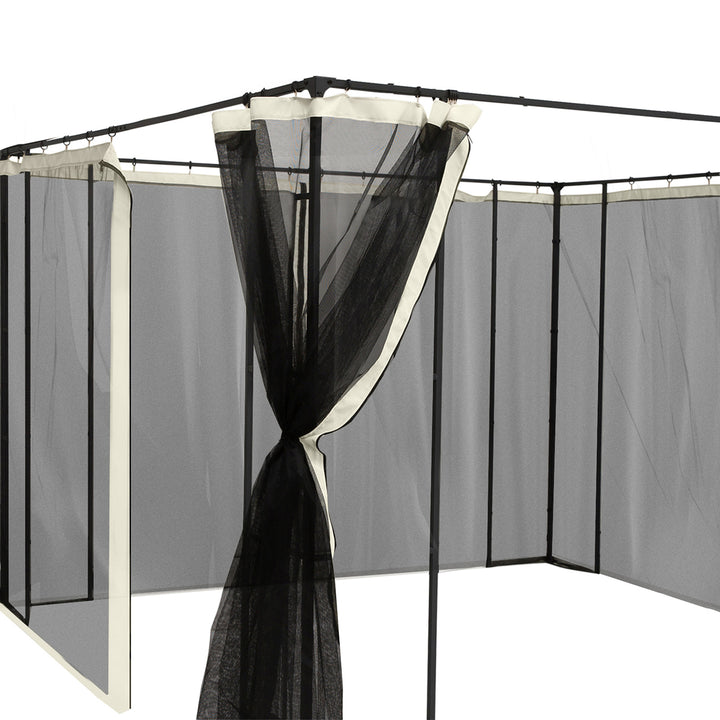 Reservenetgardin til 3 x 4 m havepavilloner, insektnet, med lynlåse, polyester, sort