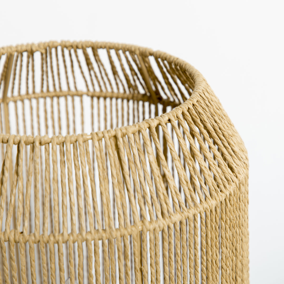 2-Delt belysningssæt. 1 gulvlampe, 1 bordlampe, 38 cm x 38 cm x 158 cm, naturlig + sort