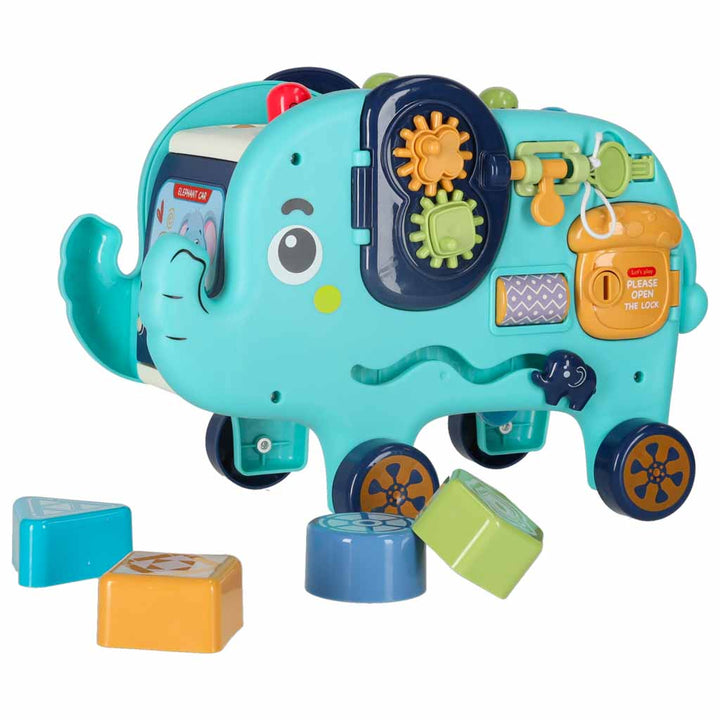 Interaktiv Montessori elefantpund sorterklodser hammer 26 cm