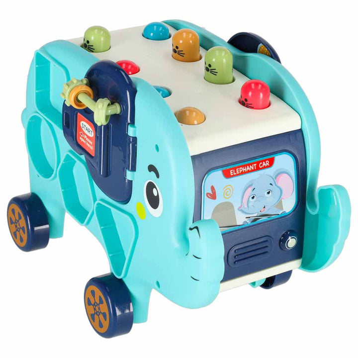 Interaktiv Montessori elefantpund sorterklodser hammer 26 cm
