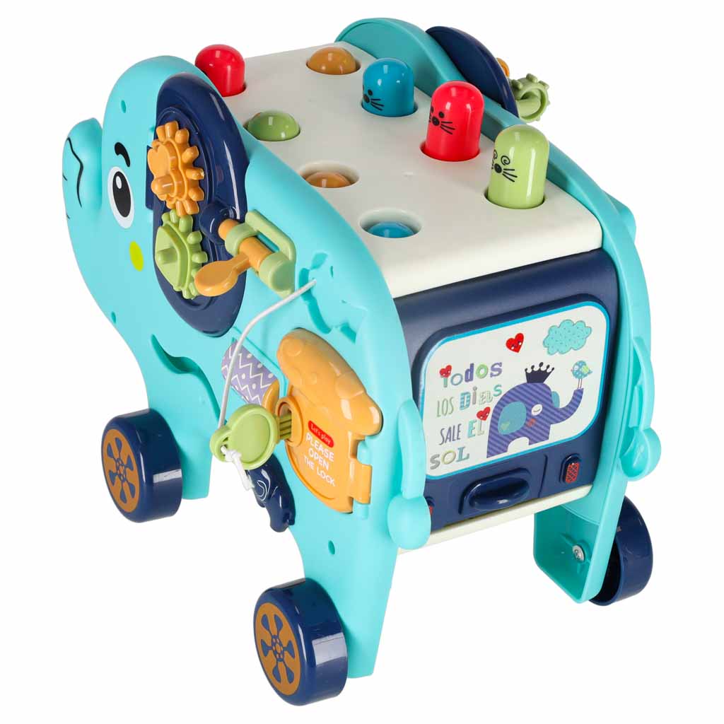Interaktiv Montessori elefantpund sorterklodser hammer 26 cm