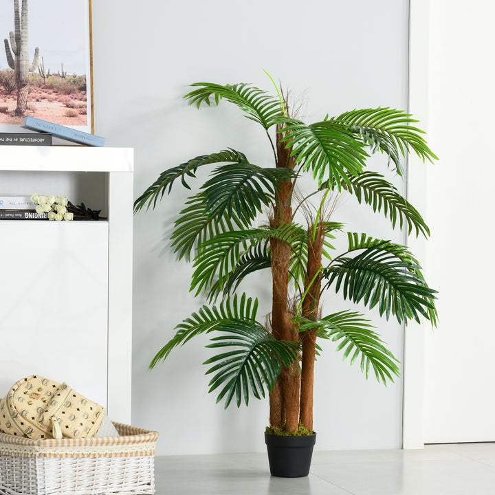 Kunstige planter 120 cm kunstig palme, kunstig palme, kunstigt træ, kunstige planter i potter, stueplante, dekorativ plante, kontorplante, plastikpotte til indendørs og udendørs brug