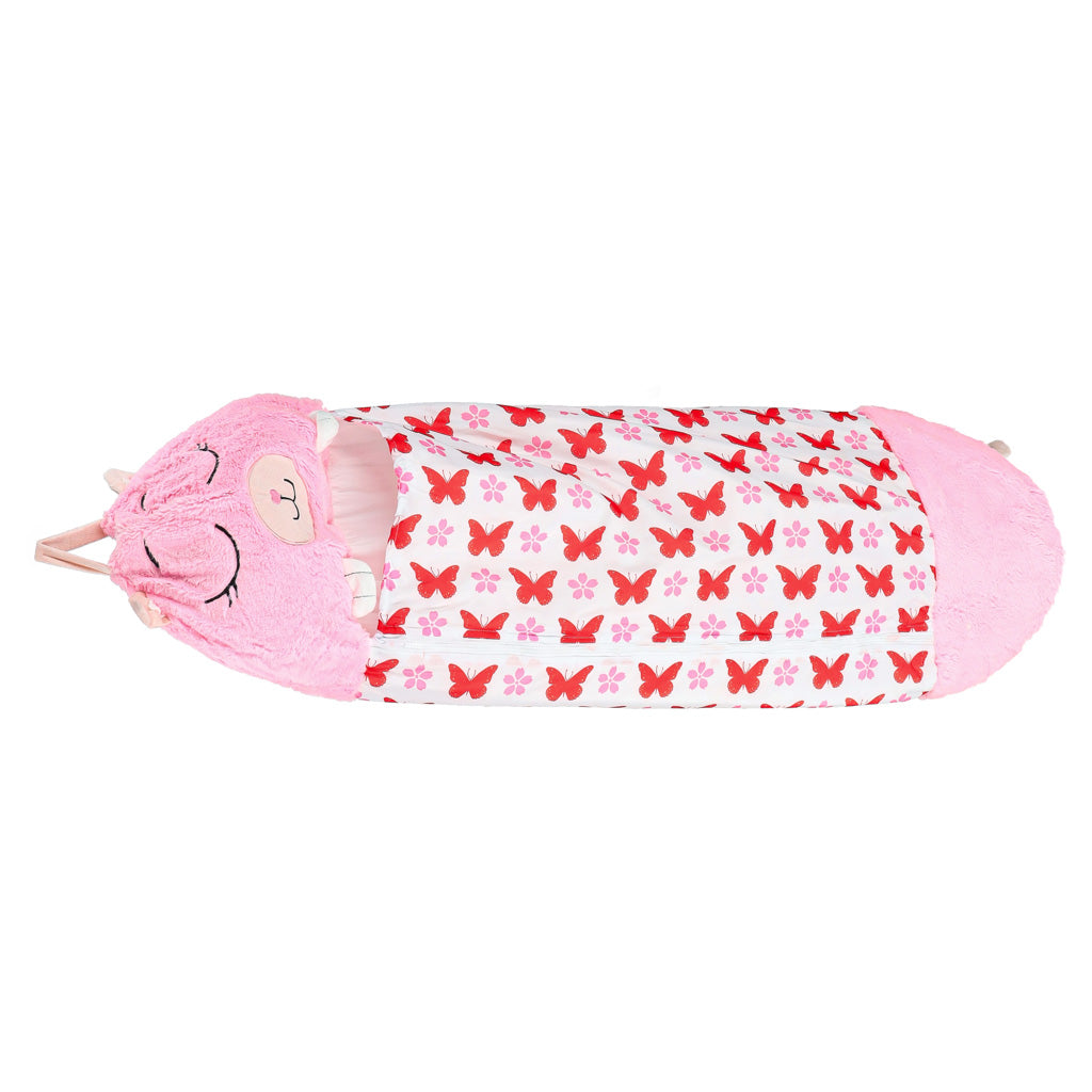 Sovepose til børn turistpude 2-i-1 135x50cm pink