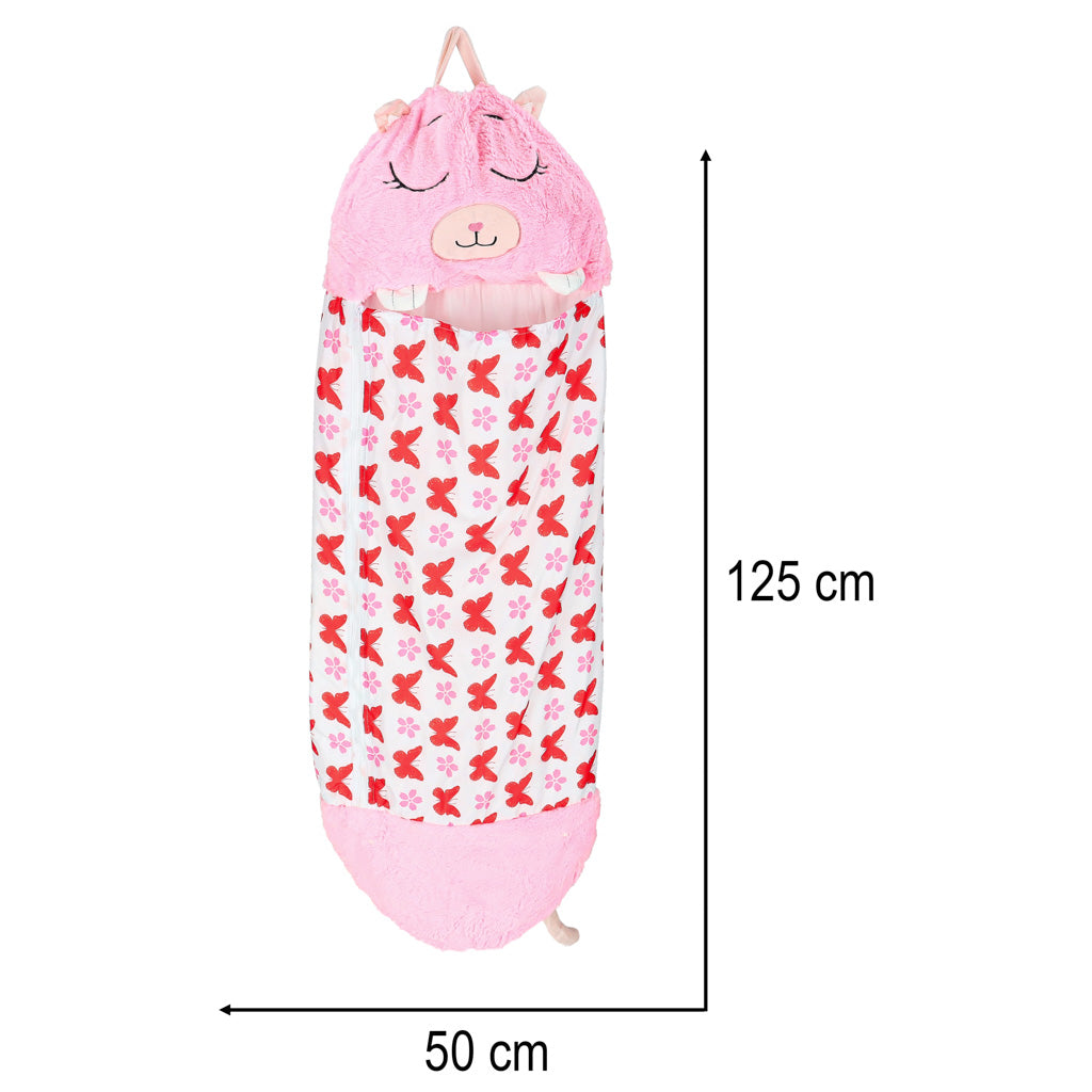 Sovepose til børn turistpude 2-i-1 135x50cm pink