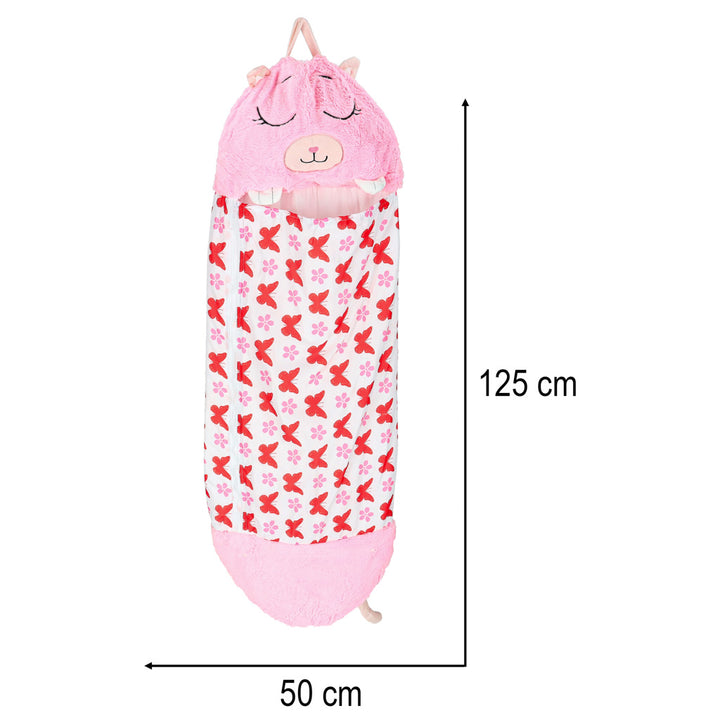 Sovepose til børn turistpude 2-i-1 135x50cm pink