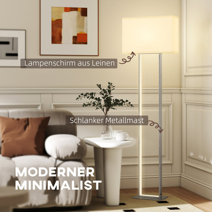 Moderne gulvlampe, 3 indstillinger, fodkontakt, justerbar lysstyrke, hørlook, hvid