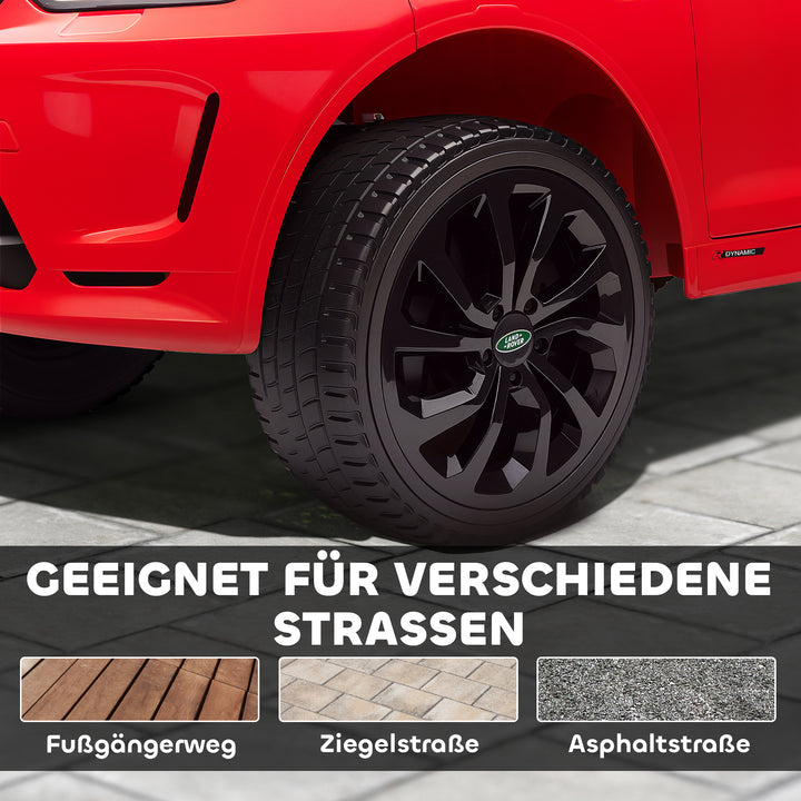 Elbil til børn, 12v køretøj med fjernbetjening, led-lys, musik og horn, alder 3-6, rød