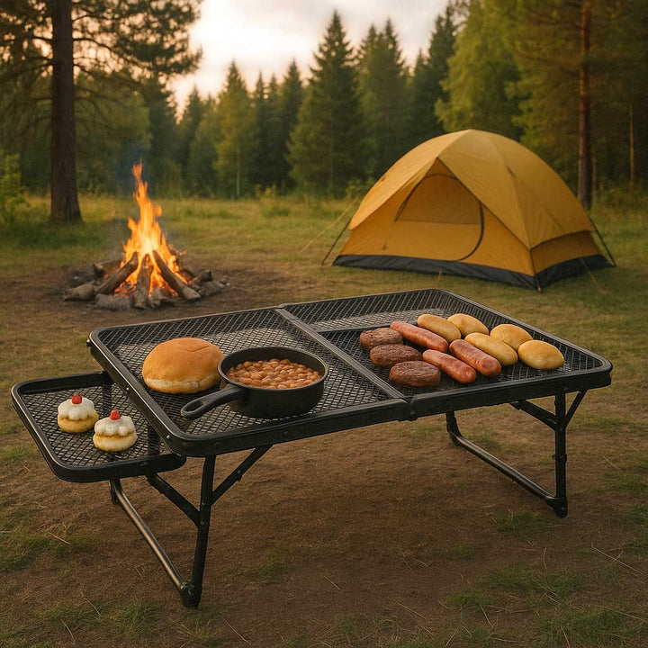 LUARO rejsebord camping catering klapbord 87 x 60 x 40 x 27 cm