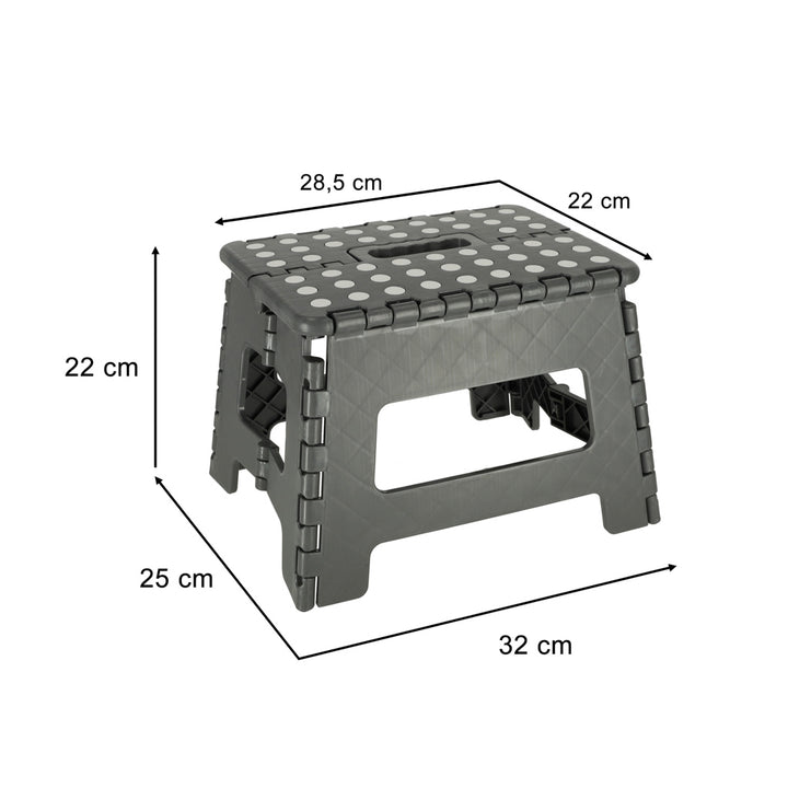Skridsikker foldbar skammel 22 cm mørkegrå