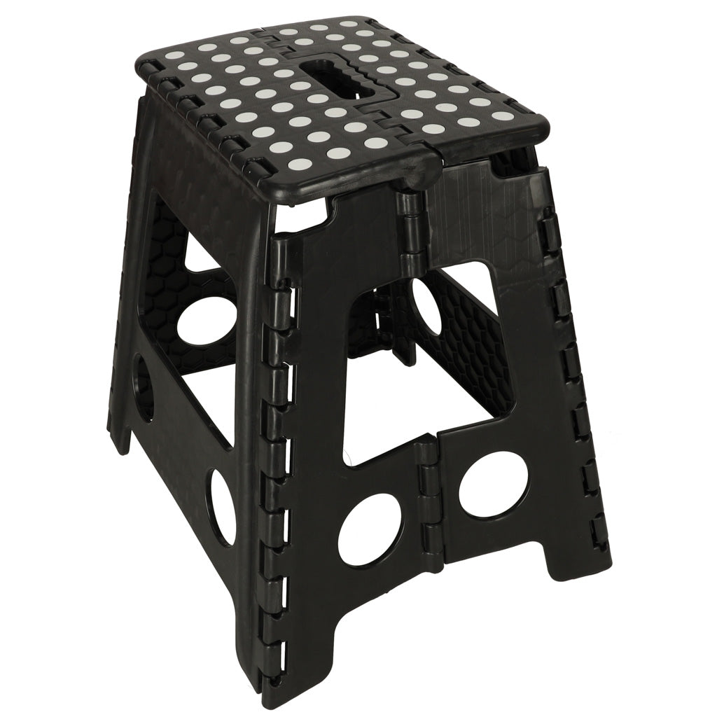 Skridsikker foldbar skammel 39 cm sort