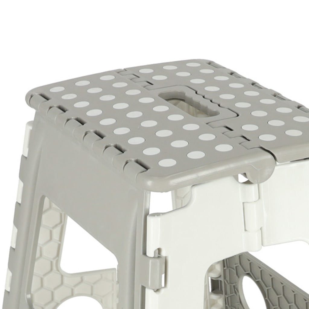 Skridsikker foldbar skammel høj 39 cm lysegrå