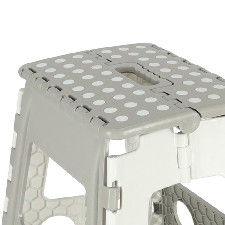 Skridsikker foldbar skammel høj 39 cm lysegrå