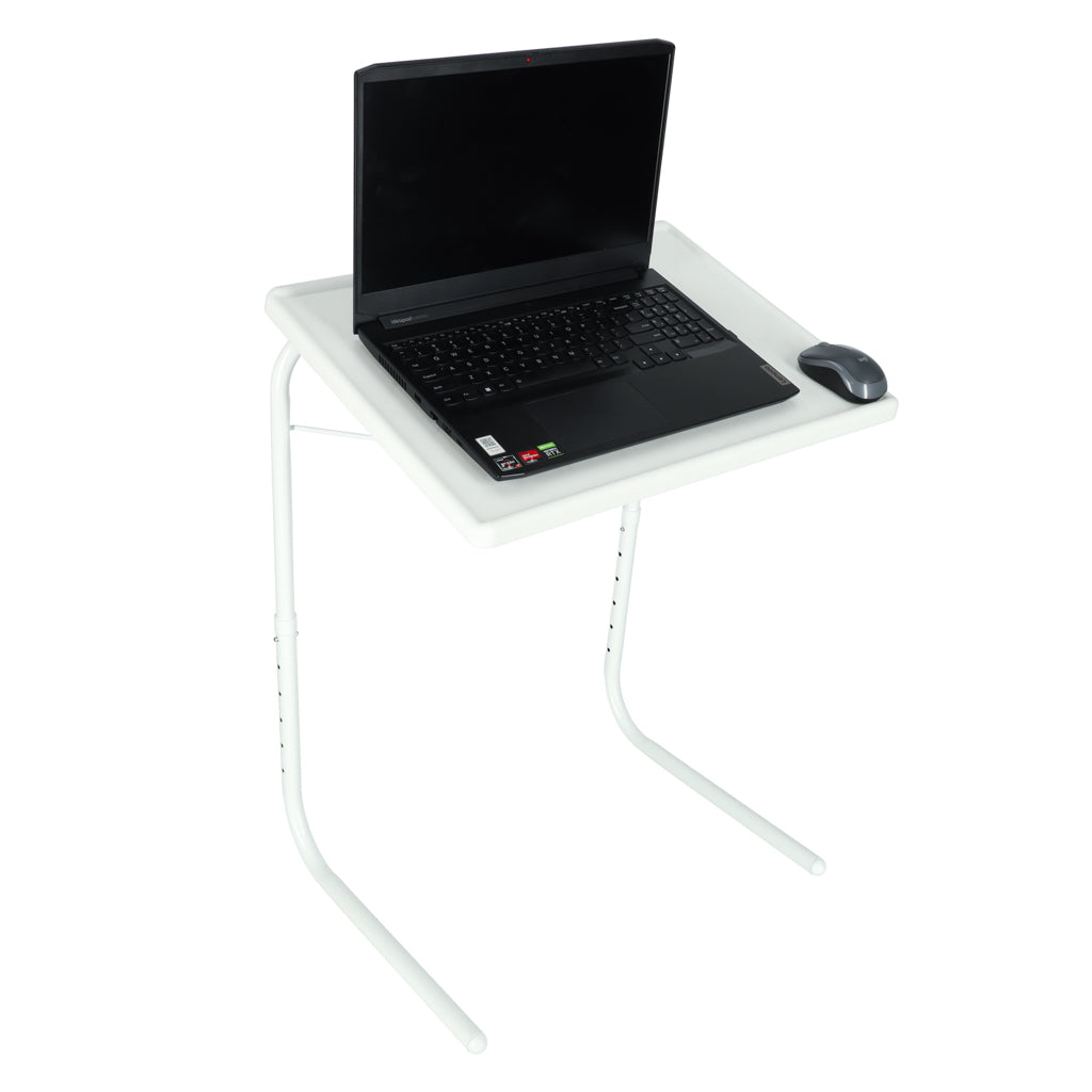 Sidebord til bærbar computer, foldbart, hvidt, 52 x 40 cm