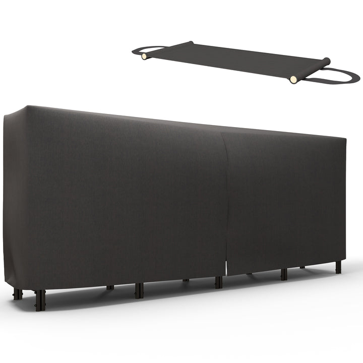 Brænderist, 0,67 m³, med bærepose og overtræk, metalramme, op til 200 kg, 240 x 36 x 99 cm, sort