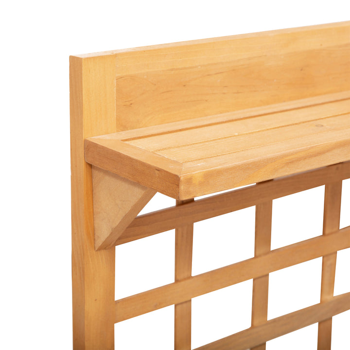 Højbed plantebord blomsterbord arbejdsbord havebord drivhus træ plantebord til have balkon, 105 x 40 x 135 cm, gran, ikke-vævet stof, brun