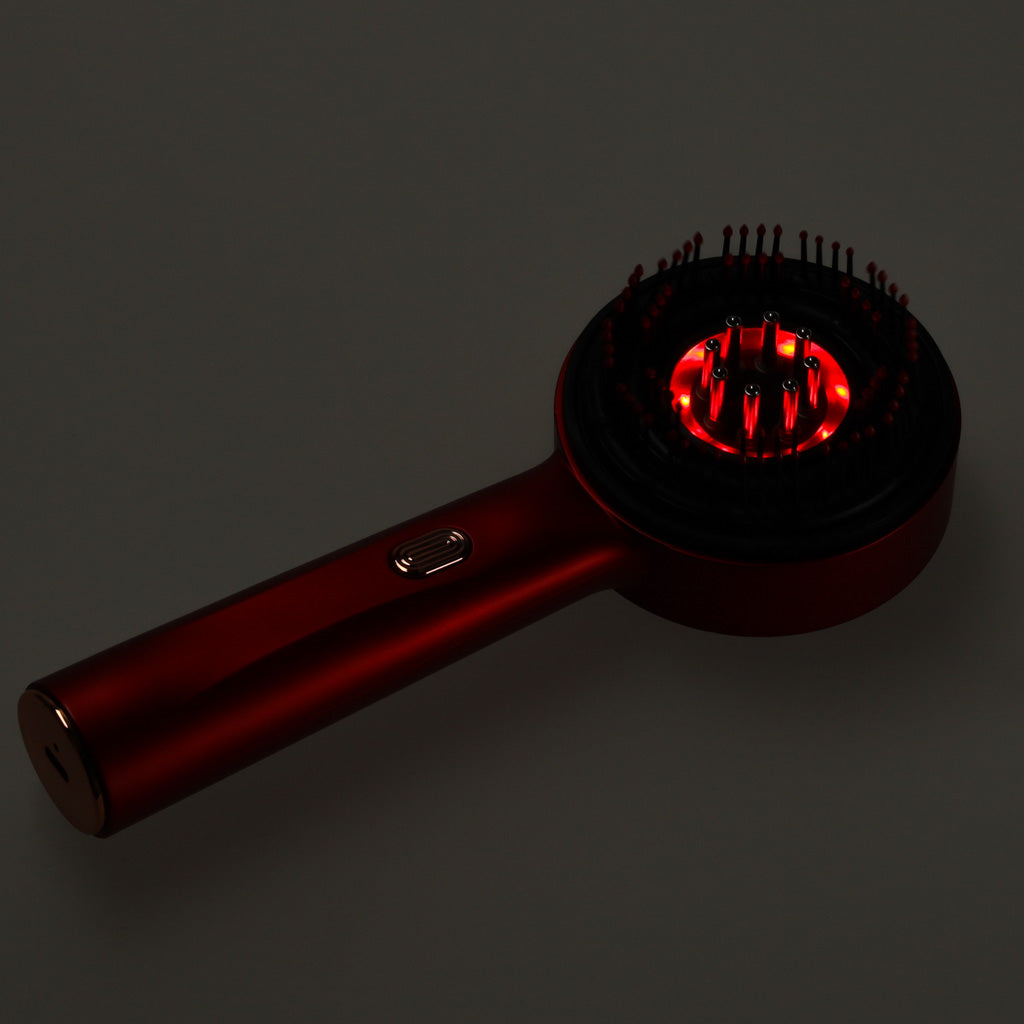 Hovedmassagebørste massager hårpleje rød lys olie applikator USB