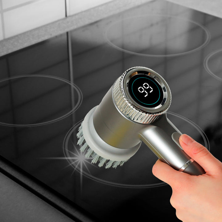 Elektrisk børstevasker 5-i-1 til badeværelsesgulvfuger pool LED-renser