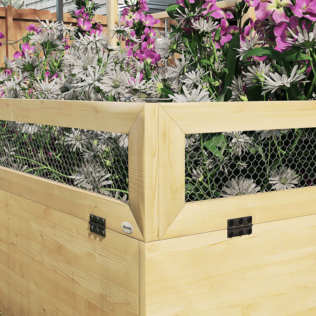 Hævet bed/plantekasse/urtehave, vejrbestandig, 1 espalier, 183 x 98,5 x 95 cm, naturlig