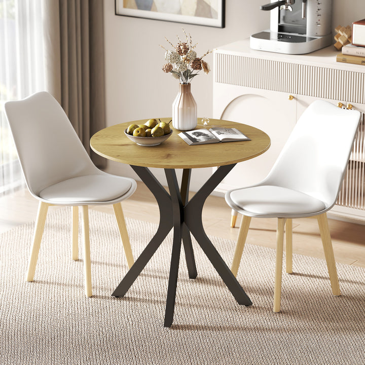 Spisebord, køkkenbord, rundt bord, moderne design, 78 cm x 78 cm x 75 cm, naturtræ