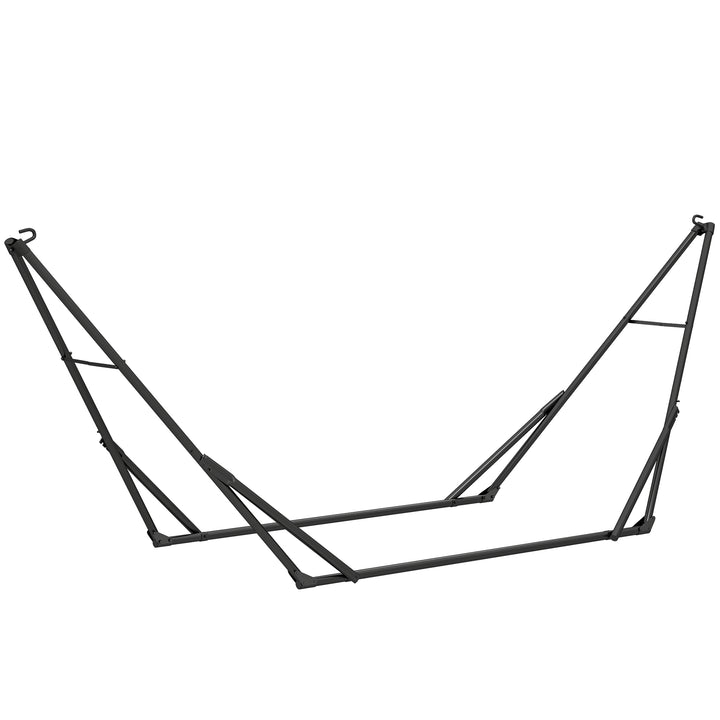 Justerbar, foldbar, bærbar hængekøjestander med bæretaske, 290x78x100 cm, sort