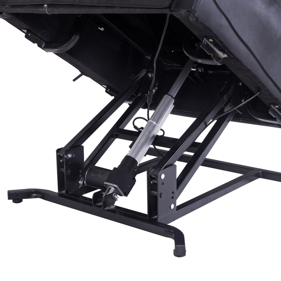 Massagestol med stand-up-hjælp, lænestol med stand-up-hjælp, inklusive fjernbetjening, sort