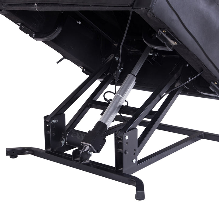 Massagestol med stand-up-hjælp, lænestol med stand-up-hjælp, inklusive fjernbetjening, sort