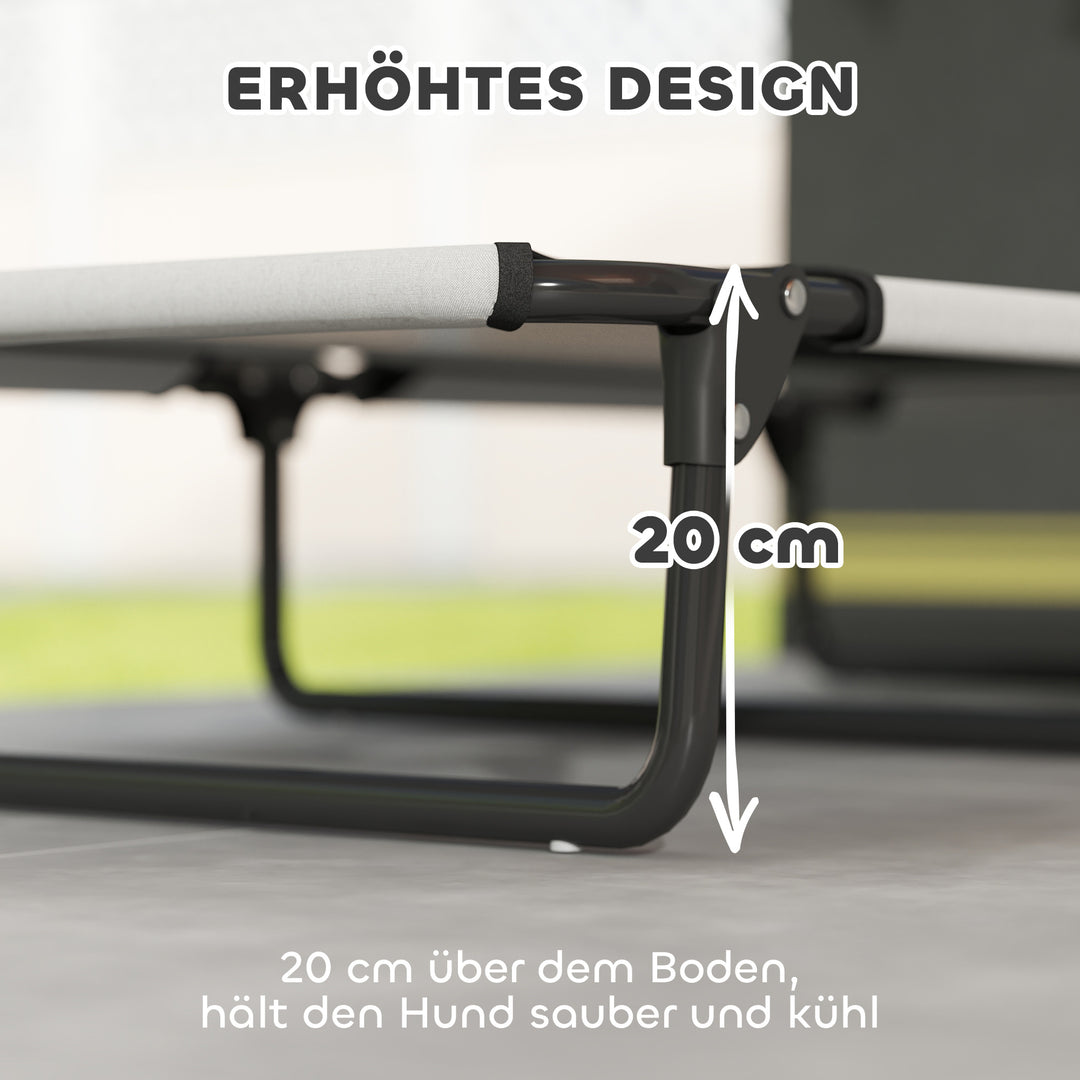 Bærbar forhøjet hundeseng, forhøjet hundeseng med åndbart net, til store hunde, lysegrå