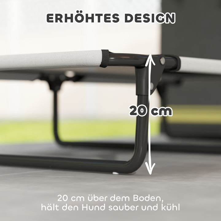 Bærbar forhøjet hundeseng, forhøjet hundeseng med åndbart net, til store hunde, lysegrå