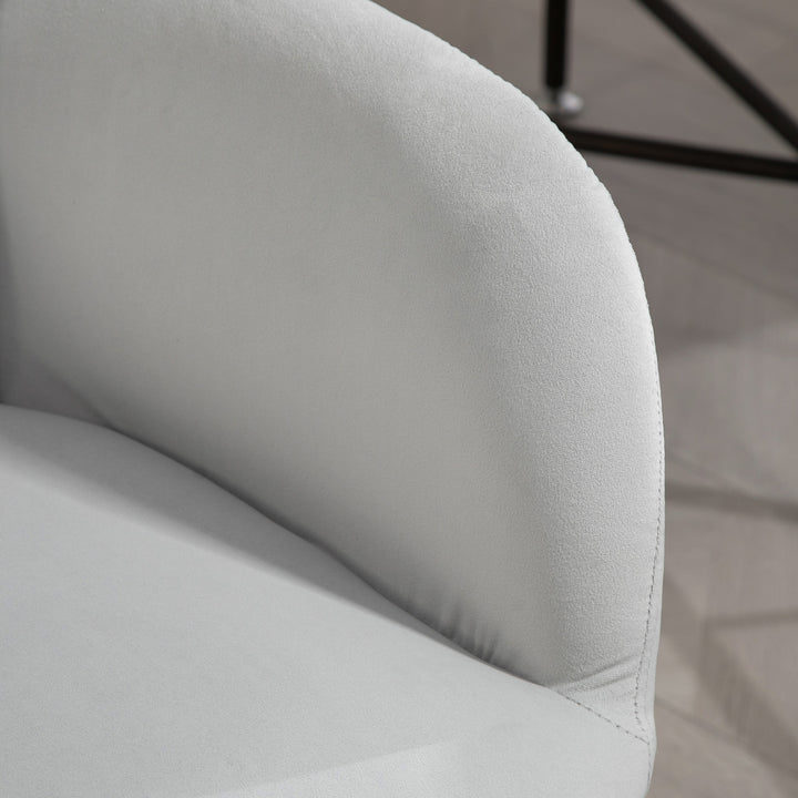 Kontorstol, ergonomisk, højdejusterbar, drejelig, fløjlslook, op til 120 kg, lysegrå