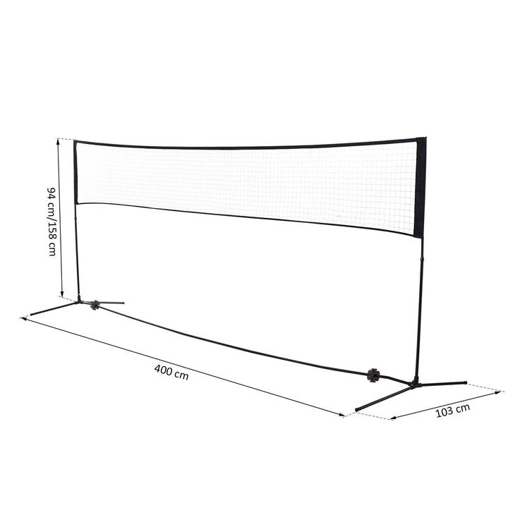 Badmintonnet 94/158 cm foldbart volleyballnet med bæretaske 2-vejs højdejusterbart tennisnet badmintonnet bærbart sæt til tennis fjerboldnet til have park udendørs