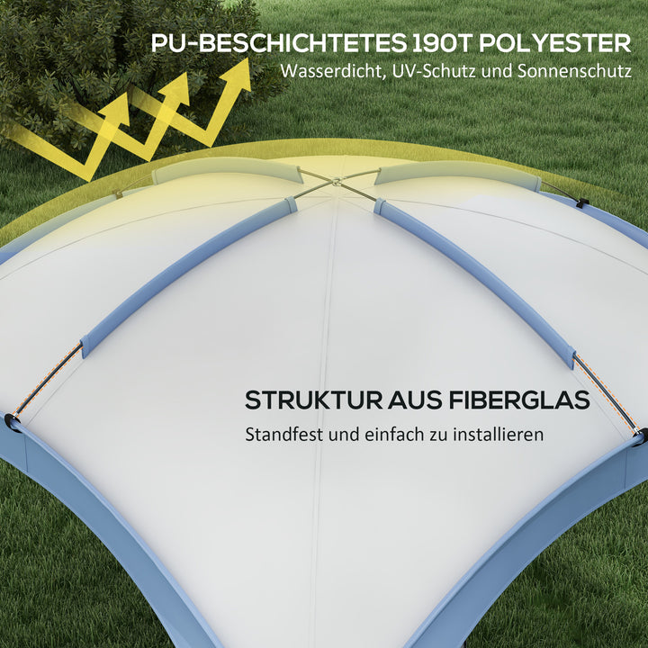 Evently 3,5 x 3,5 m pavillon med krogdør, vandafvisende, vinterbestandig, havepavillon, lyseblå