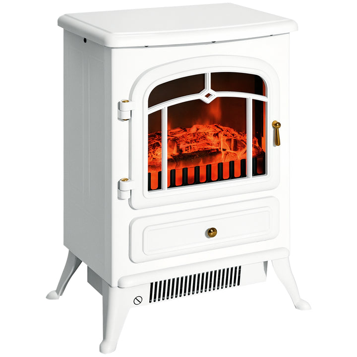 Elektrisk pejs med flammeeffekt 950/1850w overophedningsbeskyttelse hvid 41,5 x 28 x 54,8 cm