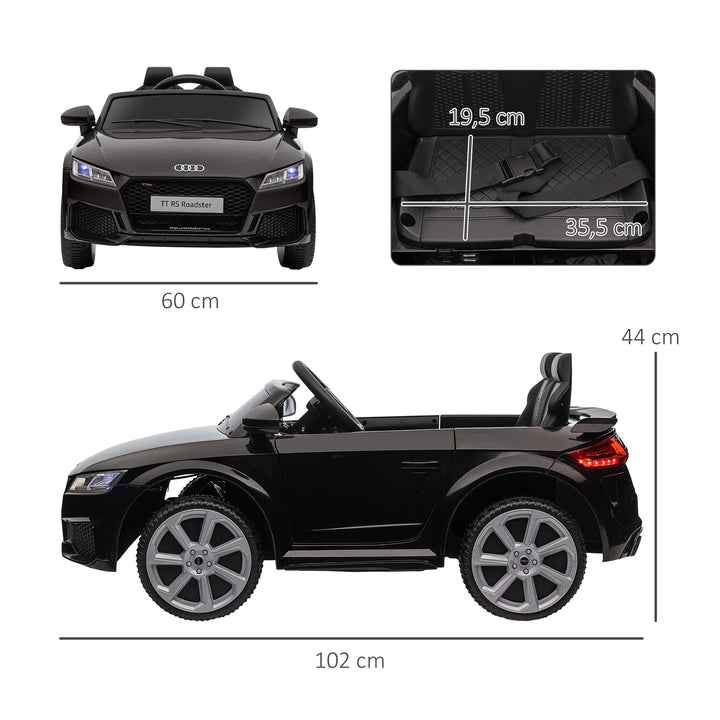 Audi børne-elbil, med 2.4G fjernbetjening, musik, horn, LED, USB, til børn 3-5 år, sort