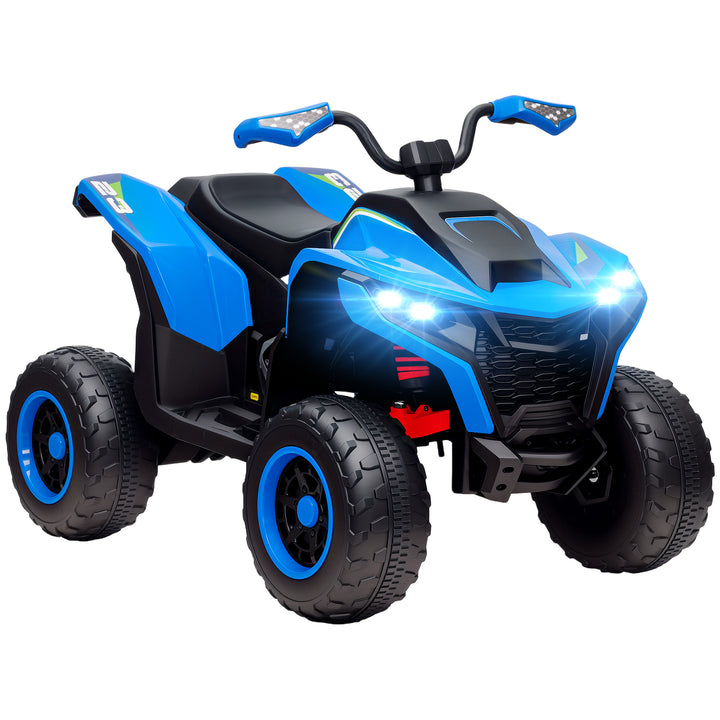 Elektrisk ATV til børn, 3-6 km/t, LED-forlygter, musik, USB, til alderen 3-8, blå