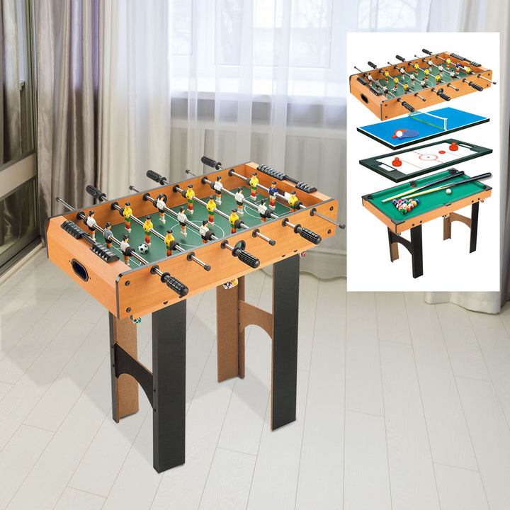 2-i-1 bordfodbold, 4-i-1 multispilbord, kompakt, inkl. spilletilbehør, 92 x 78 x 80 cm