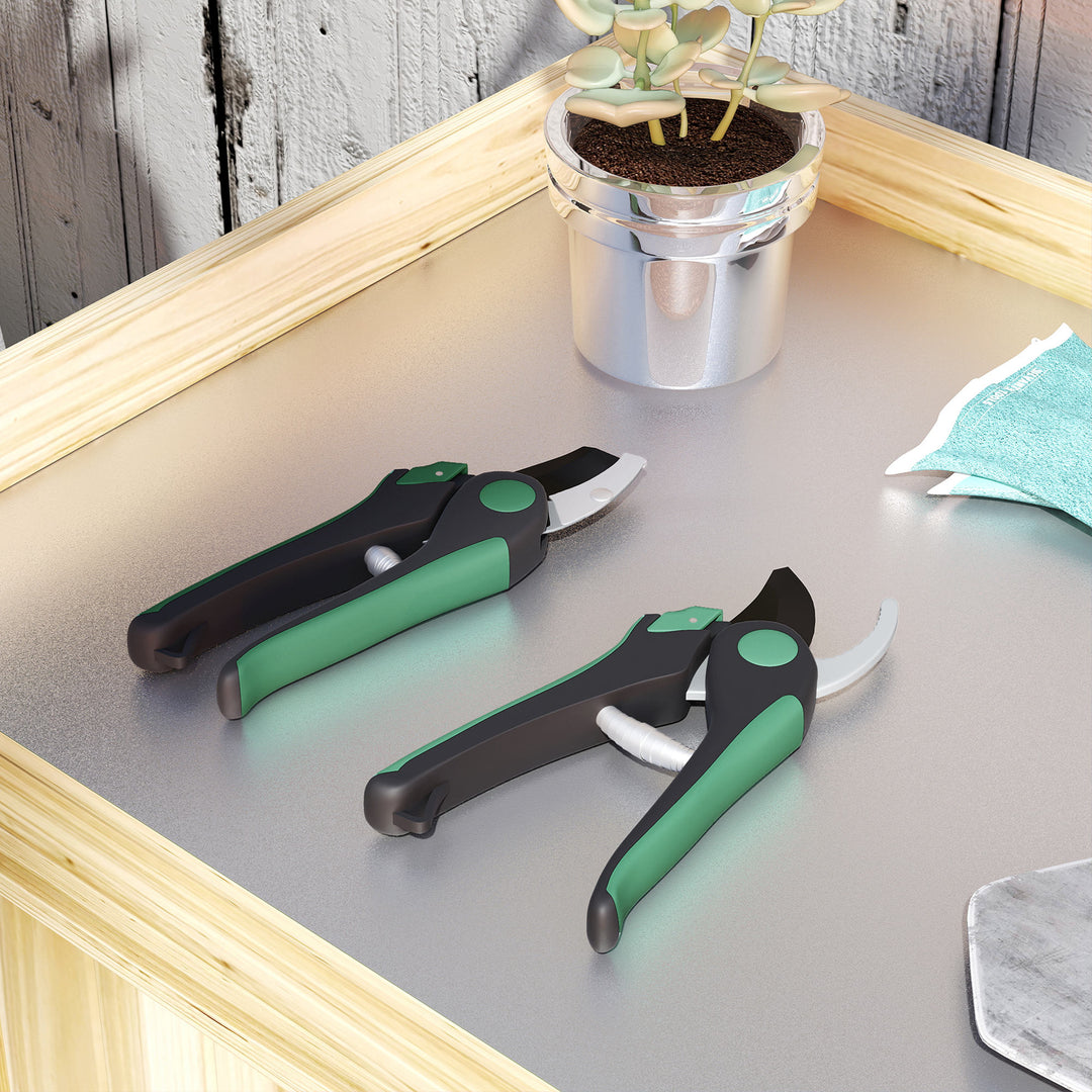 Haveværktøjssæt 2-delt haveværktøjssæt lavet af metal haveværktøj med beskæresaks grøn + sort