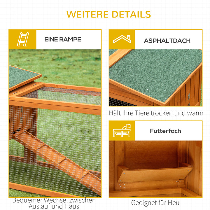 Smådyrsbur med asfalttag grantræ orange