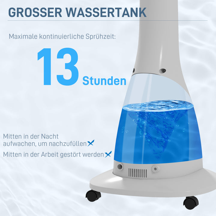 2-i-1 ventilator med luftfugter, 3 hastigheder, timerfunktion, 3L tank, 44,5 x 38,5 x 120 cm, sort