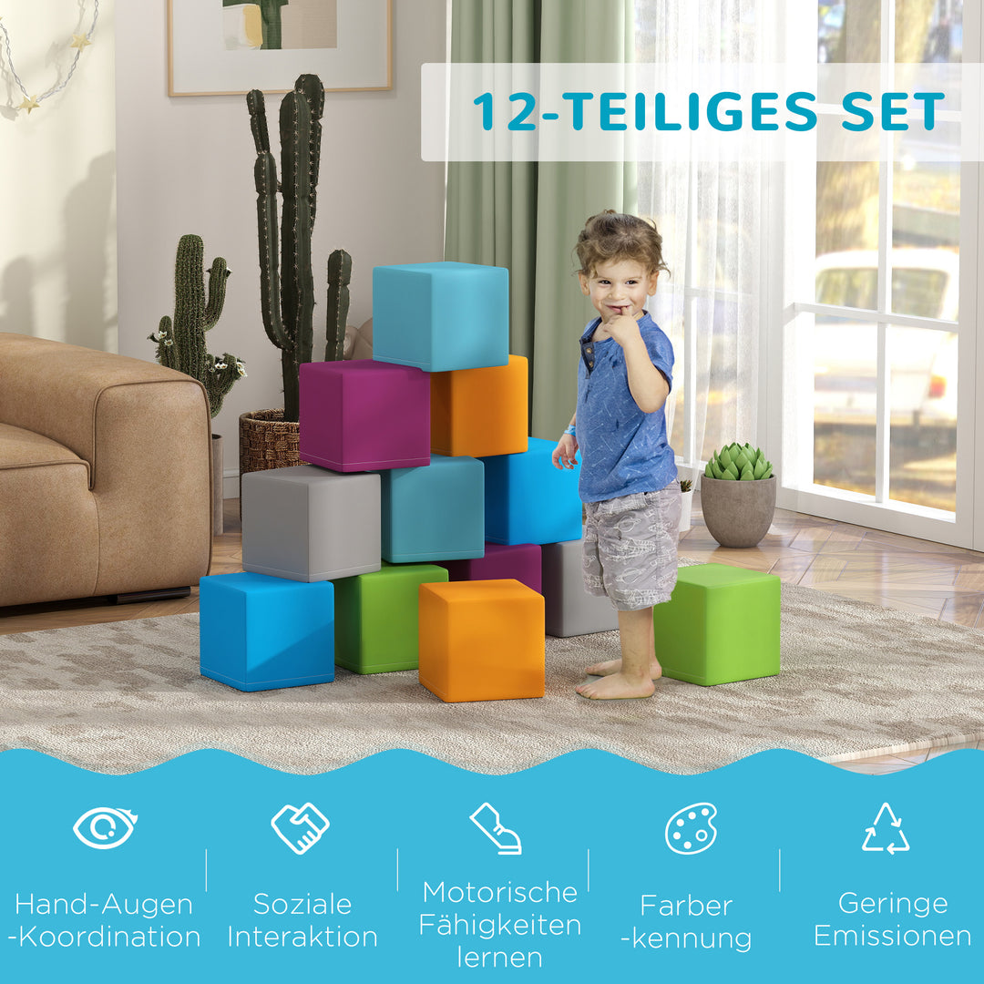 Klatre- og kravlelegetøj til børn, blødt epe-skum, 20 x 20 x 20 cm, flerfarvet, 1-3 år