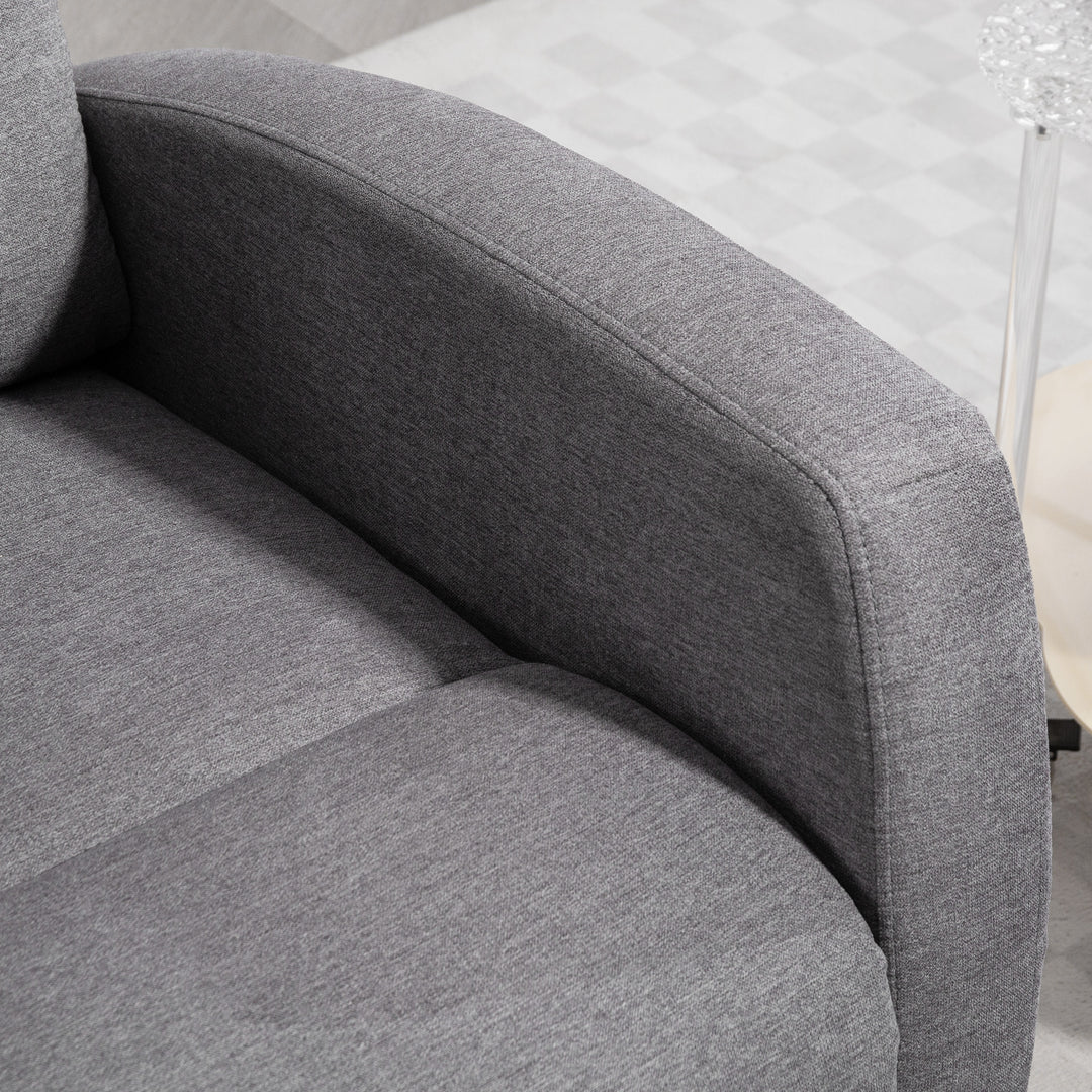 Justerbar lænestol med fodstøtte, moderne polstret stol, mørkegrå