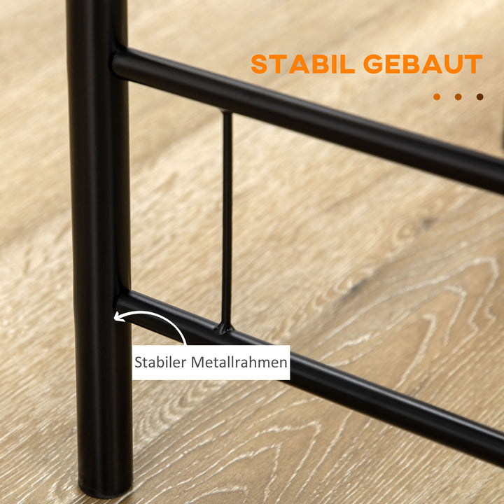 Bistrosæt spisebord køkkenbord med stole sæt, 1 bord, 2 stole, 80 cm x 53 cm x 74,5 cm, sort