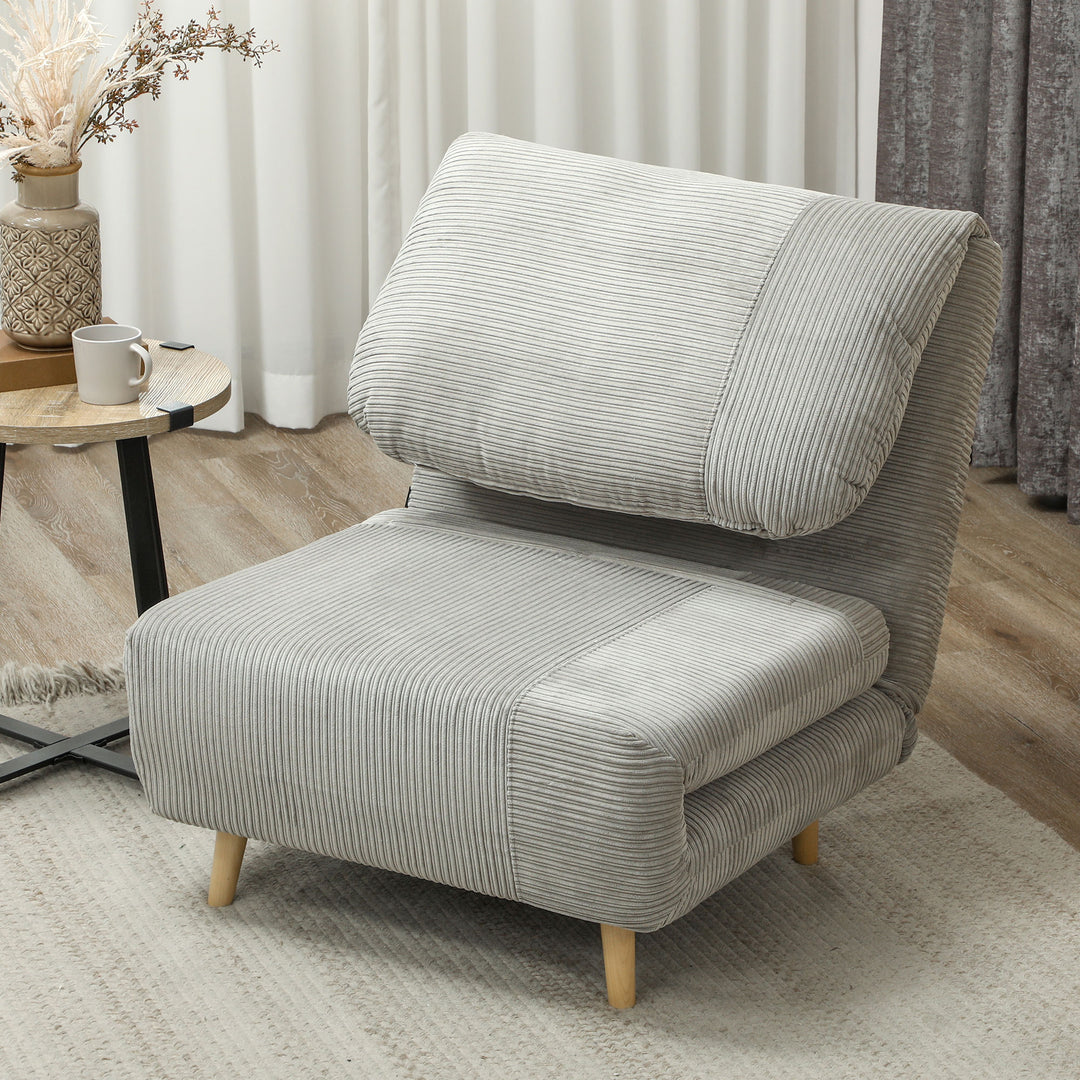 2-I-1 sovesofa gæsteseng, justerbar nakkestøtte fløjlslook 82 cm x 8 cm x 83 cm grå