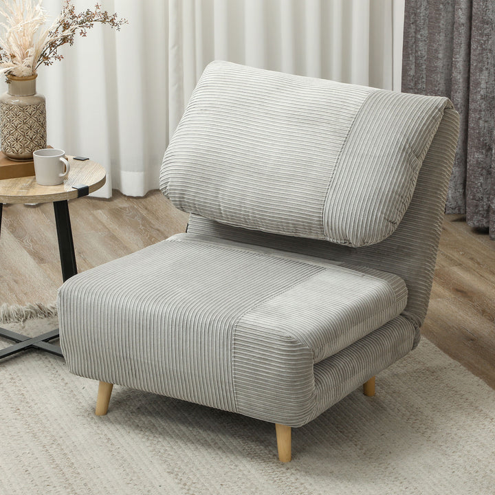 2-I-1 sovesofa gæsteseng, justerbar nakkestøtte fløjlslook 82 cm x 8 cm x 83 cm grå