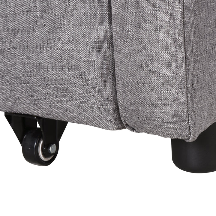 Sovesofa til 2 personer med opbevaring, nem ombygning, fleksibelt design, grå