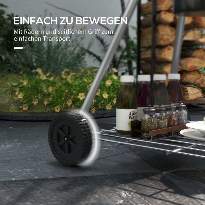 Kuglegrill, ø 54 cm grillrist, varmehylde, opbevaring, askerum, termometer, 55 x 65 x 89 cm, sort