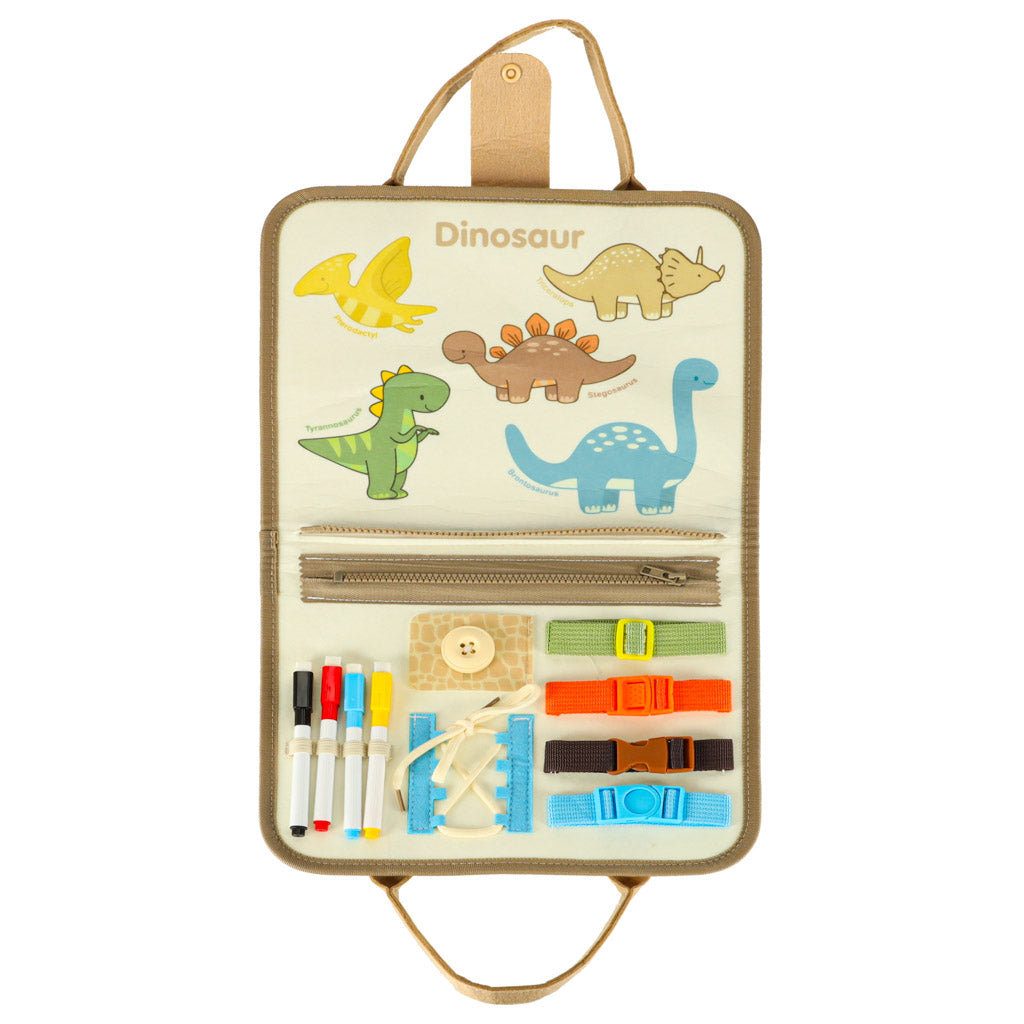 Sensorisk sensorisk Montessori manipulationsbræt dinosaur-etui