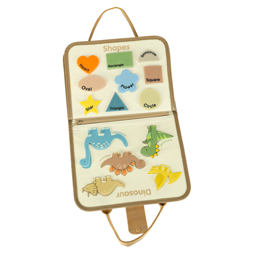 Sensorisk sensorisk Montessori manipulationsbræt dinosaur-etui
