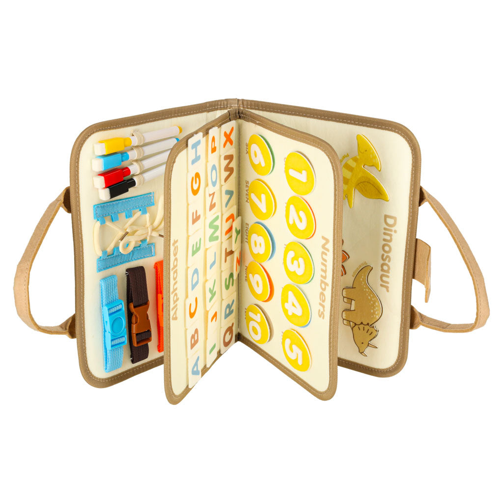 Sensorisk sensorisk Montessori manipulationsbræt dinosaur-etui